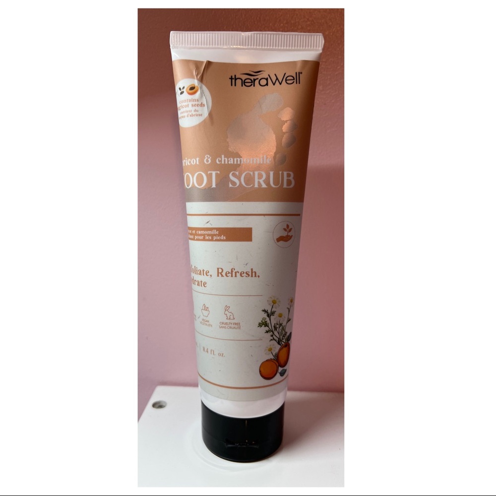 TheraWell Apricot & Chamomile Foot Scrub • New Sealed Tube